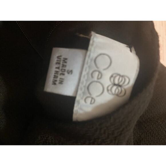 Cece Black Dress Puff Sleeves Short Size S - Picture 3 of 7